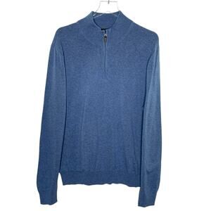 Jos A Bank XL NEW Traveler Collection Pima Cotton ¼ Zip Pullover Sweater Blue